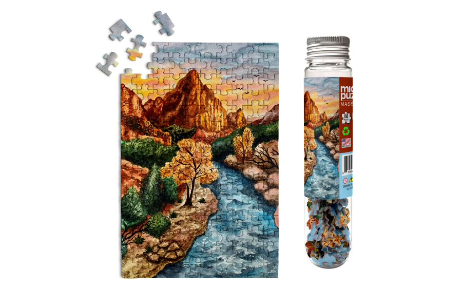 150 Pieces - Zion National Park Mini Jigsaw Puzzle - By MicroPuzzle