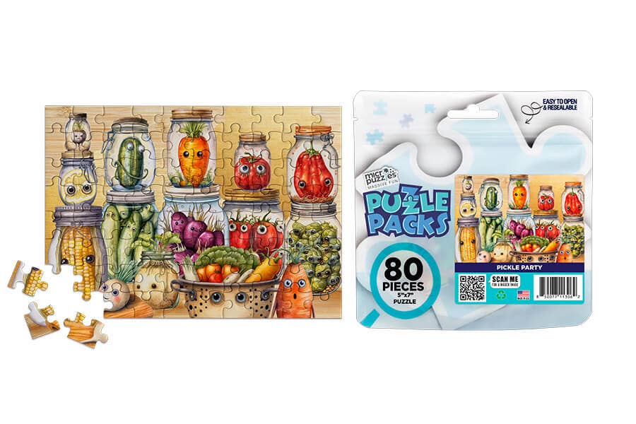 80 Pieces - Pickle Party Mini Jigsaw Puzzle - By MicroPuzzle