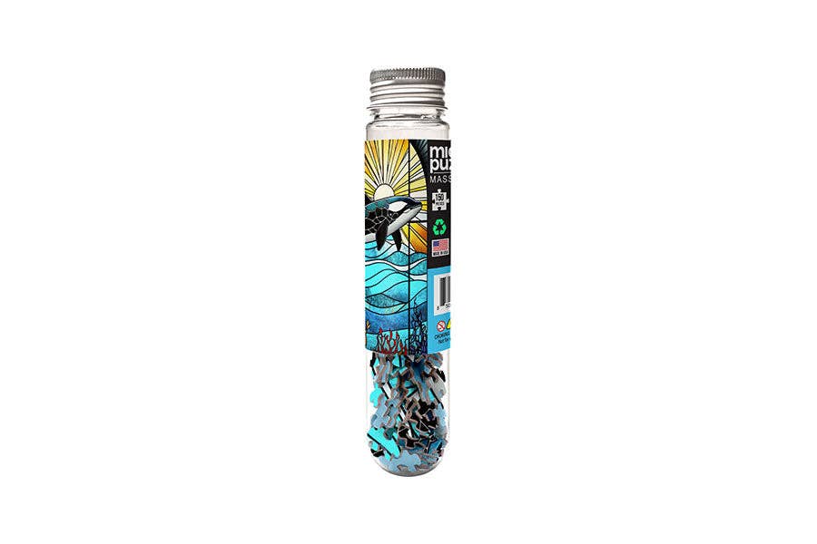 150 Pieces - Stained Glass Orca Mini Jigsaw Puzzle - By MicroPuzzle