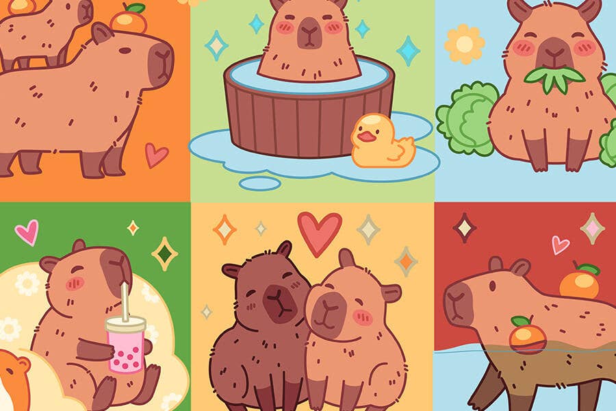 80 Pieces - Mood: Capybara Mini Jigsaw Puzzle - By MicroPuzzle