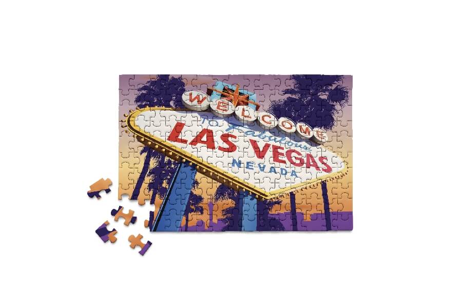 150 Pieces - Las Vegas Sunset Sign Mini Jigsaw Puzzle - By MicroPuzzle